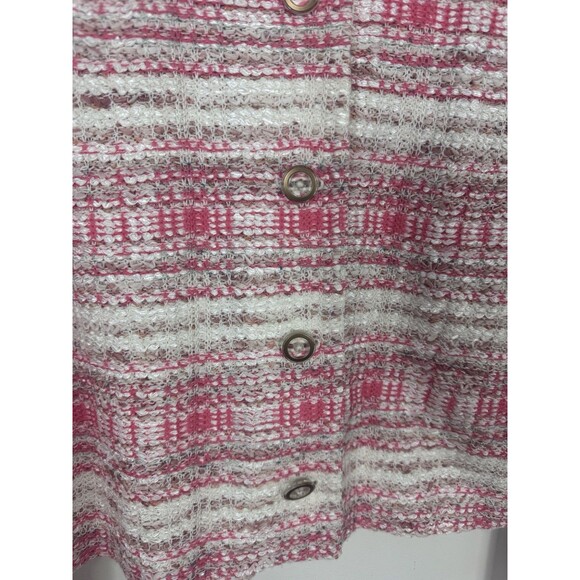 St. John Pink Tweed Jacket Blazer Barbiecore SZ 6 Stretchy - Picture 3 of 8